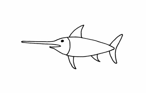 超简单的剑鱼简笔画步骤(超简单的剑鱼简笔画)