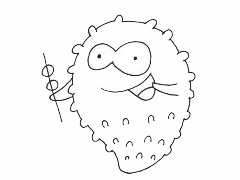 卡通的海参简笔画(海参简笔画涂色)