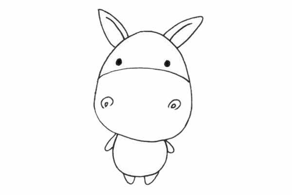 小毛驴卡通简笔画步骤(小毛驴简笔画涂色)