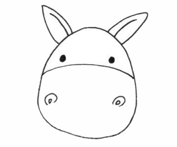 小毛驴卡通简笔画步骤