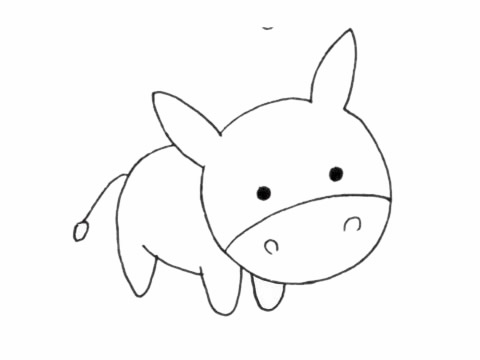 适合幼儿的小毛驴简笔画(儿童歌曲演唱小毛驴)