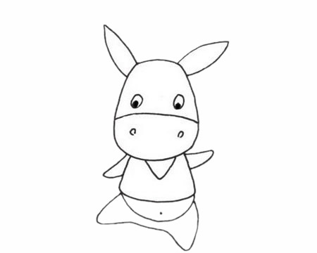 关于小毛驴的简笔画(小毛驴简化画法)