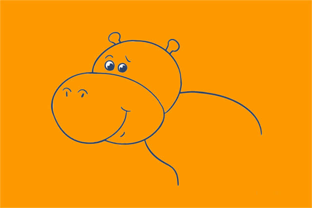 可爱的河马简笔画教程