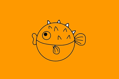 刺豚简笔画步骤