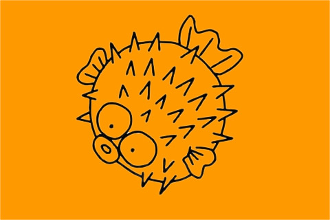 卡通的刺豚简笔画(刺豚的画法)