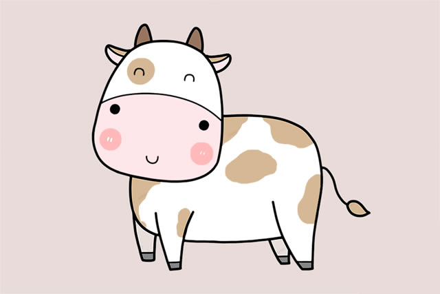 可爱的奶牛简笔画教程(简单可爱的奶牛怎么画)
