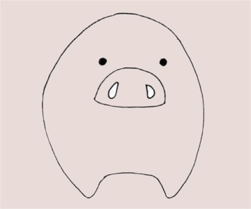 一步步教你画简单的野猪