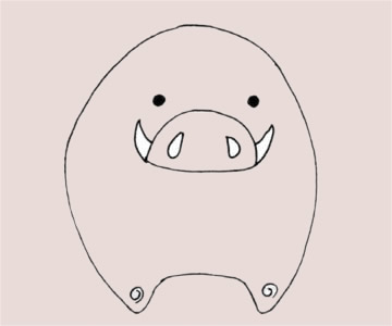 一步步教你画简单的野猪