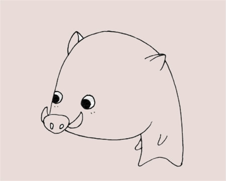 一组关于野猪的卡通简笔画