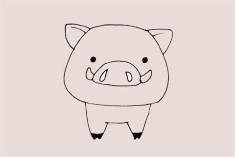 一组关于野猪的卡通简笔画