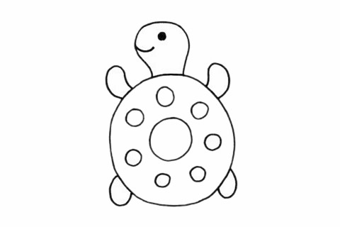 一步步教你画简单的乌龟(一步一步学画简笔画)