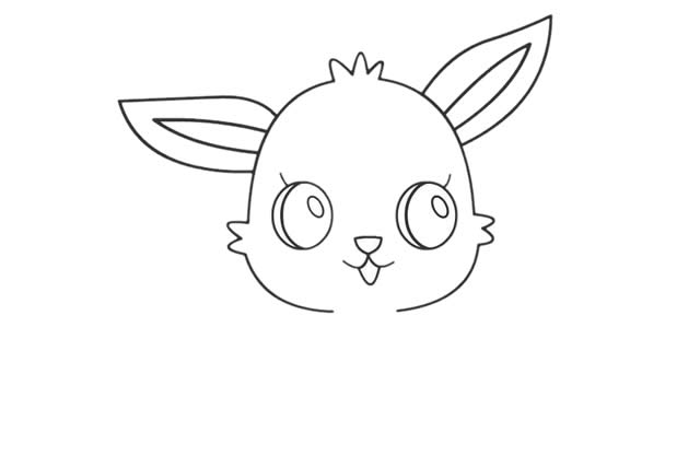 漂亮的大眼睛小白兔简笔画