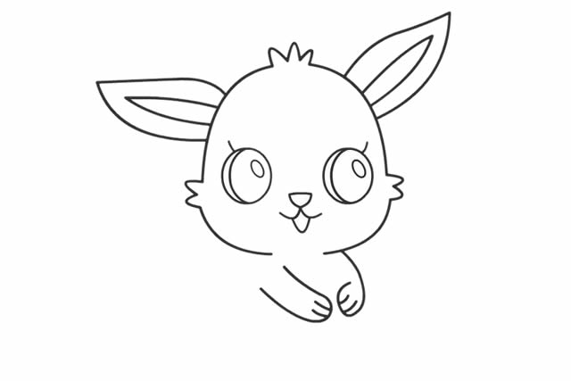 漂亮的大眼睛小白兔简笔画