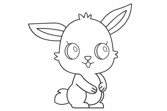 漂亮的大眼睛小白兔简笔画