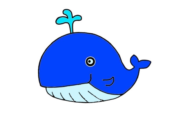 可爱的小鲸鱼简笔画(可爱的小鲸鱼怎么画)