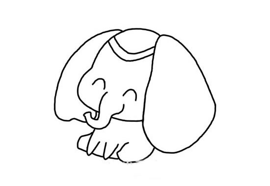 卡通的小象简笔画步骤