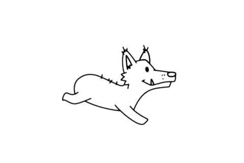 一只小狼简笔画步骤