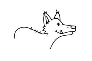 一只小狼简笔画步骤