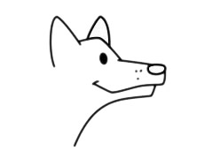 一只小狼简笔画步骤