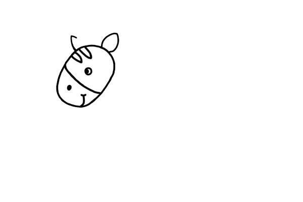 可爱的斑马简笔画步骤