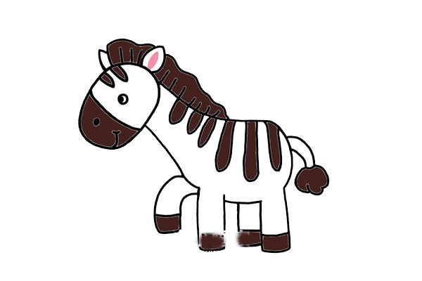 可爱的斑马简笔画步骤(可爱的斑马怎么画)