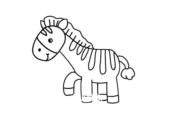 可爱的斑马简笔画步骤