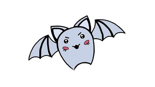 卡通蝙蝠简笔画步骤(万圣节蝙蝠简笔画)