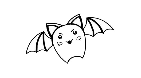 卡通蝙蝠简笔画步骤