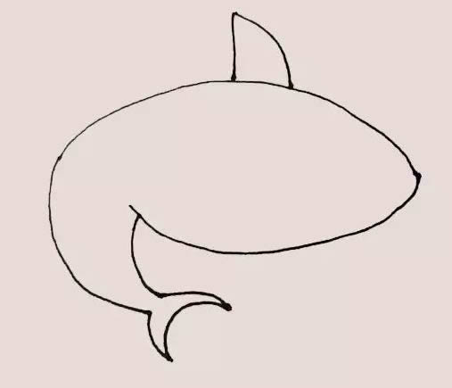 海里的鲨鱼简笔画教程