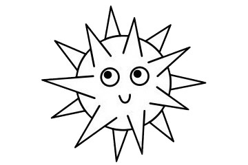 卡通海胆简笔画(海胆卡通画图片)