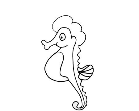 可爱的海马简笔画(简笔画海马的画法步骤)