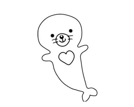 一组关于海豹的卡通简笔画