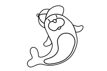 一组关于海豹的卡通简笔画