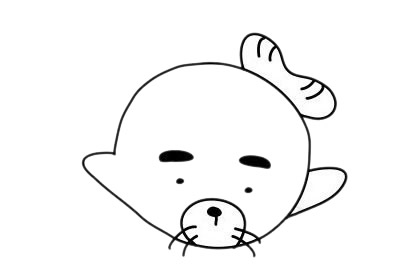 一组关于海豹的卡通简笔画