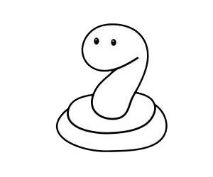 超简单蛇的简笔画教程