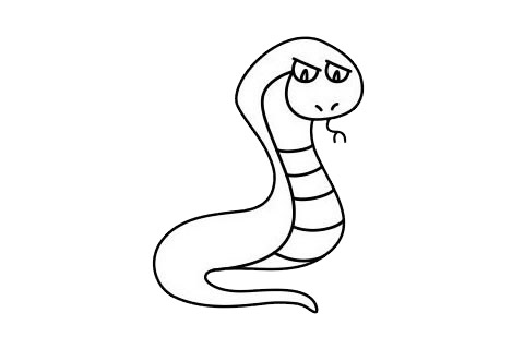 卡通蛇儿童简笔画(卡通蛇绘画)