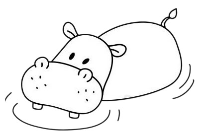 水里的河马简笔画(水里河马图片)