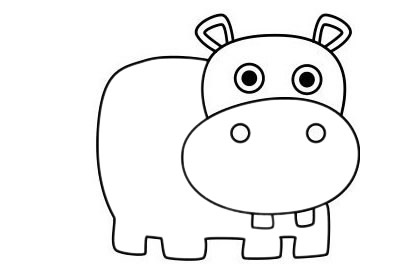 简单的河马儿童画(简单的河马儿童画图片)