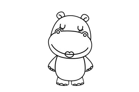 害羞的河马卡通简笔画(可爱的河马简笔画)