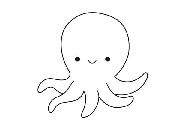 可爱的卡通章鱼简笔画