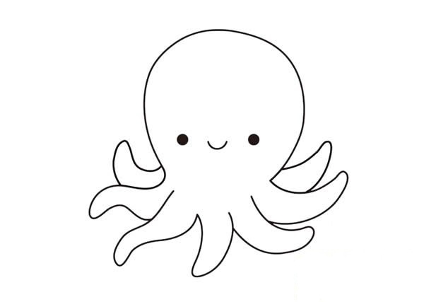 可爱的卡通章鱼简笔画