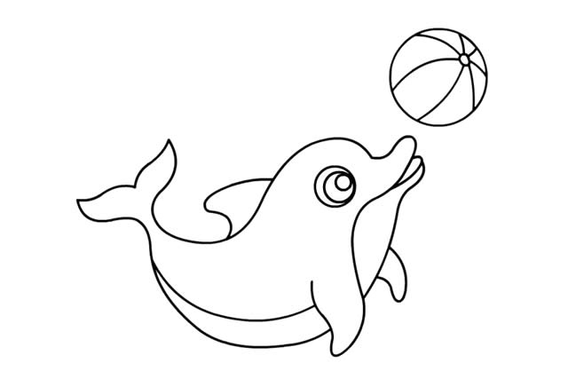开心玩球的海豚简笔画教程 开心玩球的海豚简笔画教程