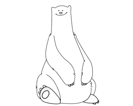 长脖子卡通小熊简笔画