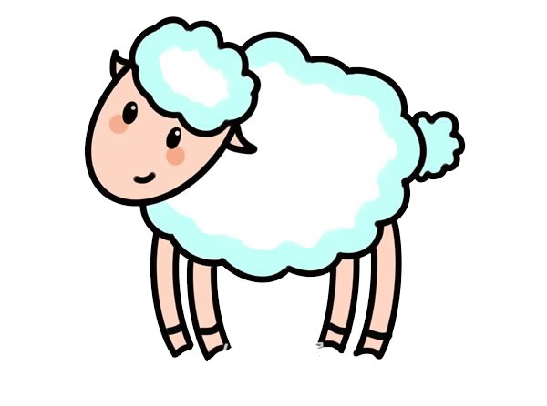 卡通绵羊简笔画步骤