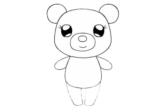可爱的小熊姑娘卡通简笔画