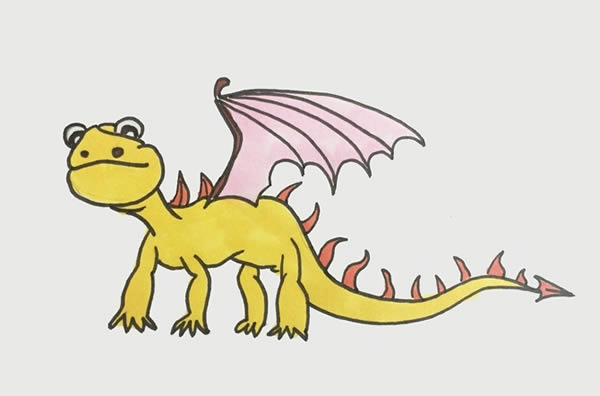 帅气的翼龙简笔画步骤