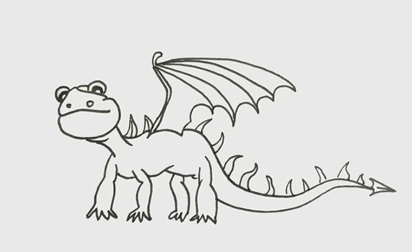 帅气的翼龙简笔画步骤