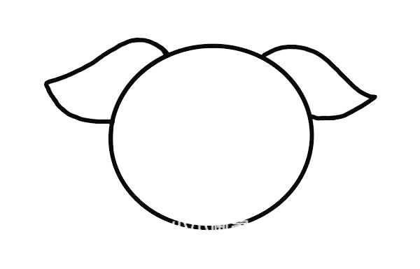 可爱大象头像简笔画步骤