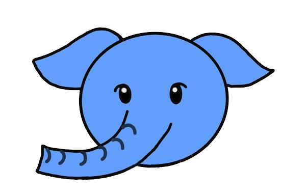 可爱大象头像简笔画步骤