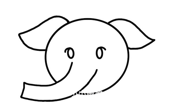 可爱大象头像简笔画步骤